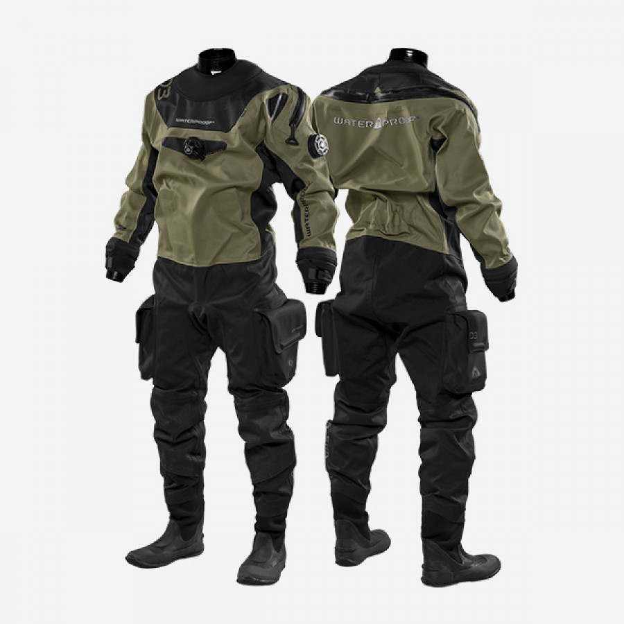 air-tight suits - suits - scuba diving - WATERPROOF D3 ERGO DRYSUIT MEN'S SCUBA DIVING